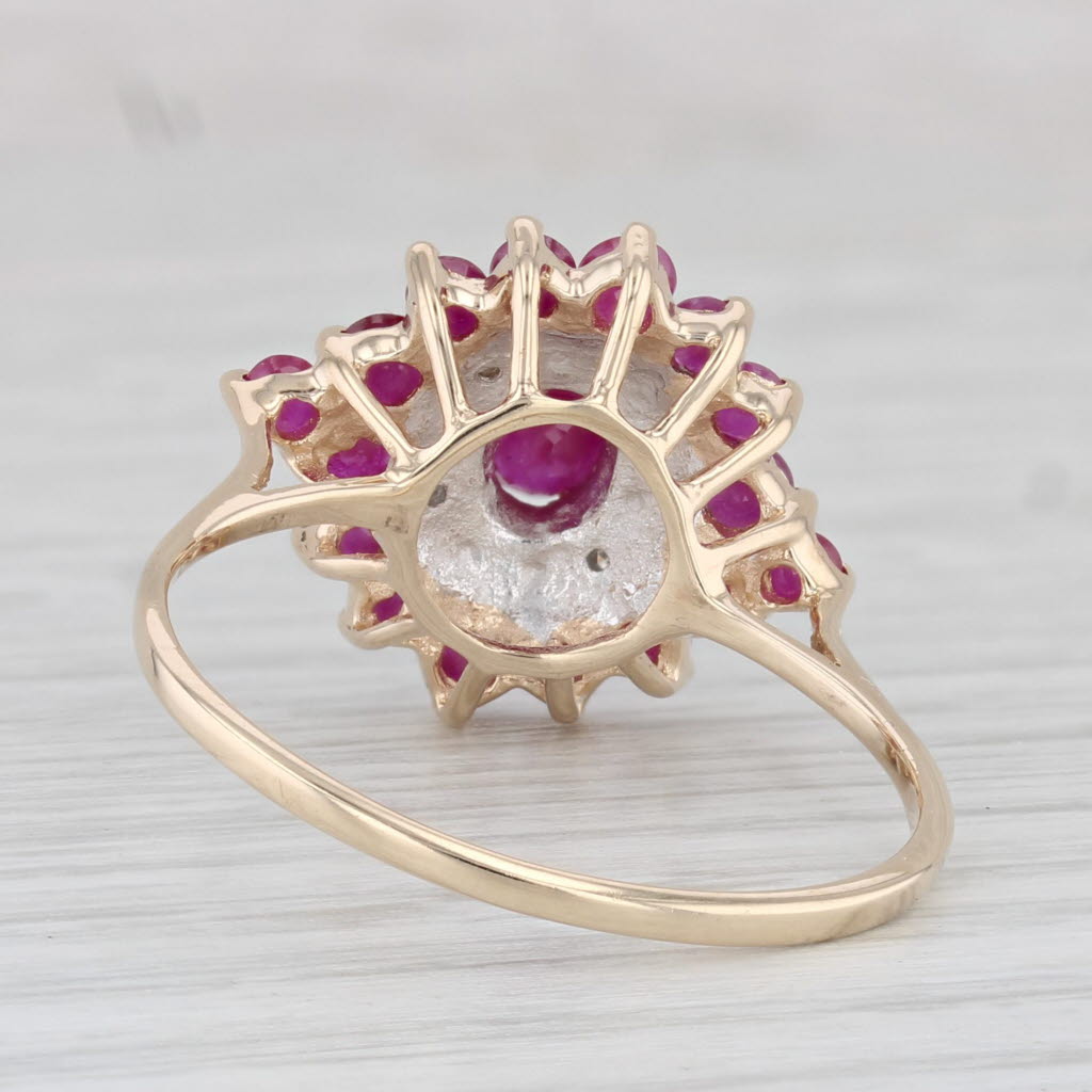 Light Gray 1.44ctw Ruby Diamond Ring 10k Yellow Gold Size 10.25