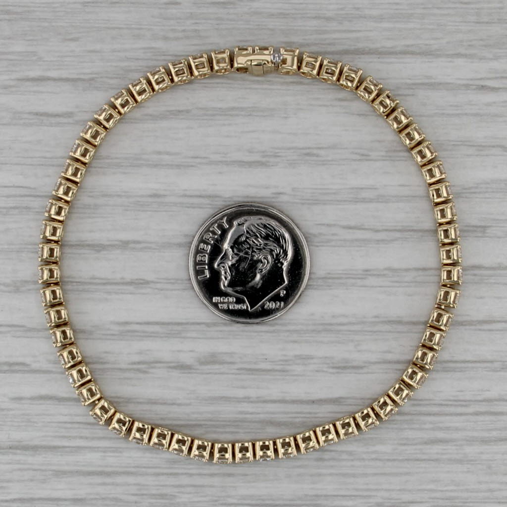 New 5.29ctw Lab Grown Diamond Tennis Bracelet 14k Yellow Gold 7" 3mm VS2 F-H