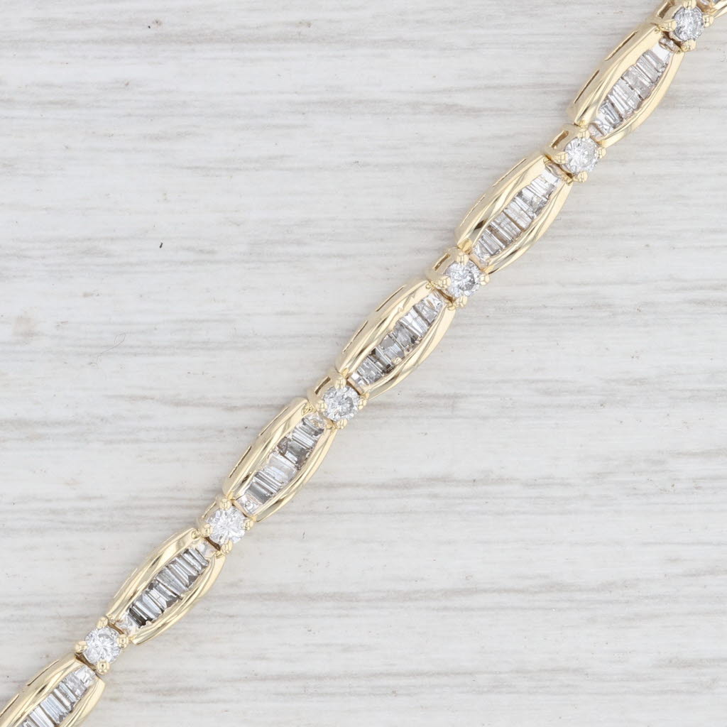 Light Gray 3.07ctw Diamond Tennis Bracelet 14k Yellow Gold 7" 4.6mm