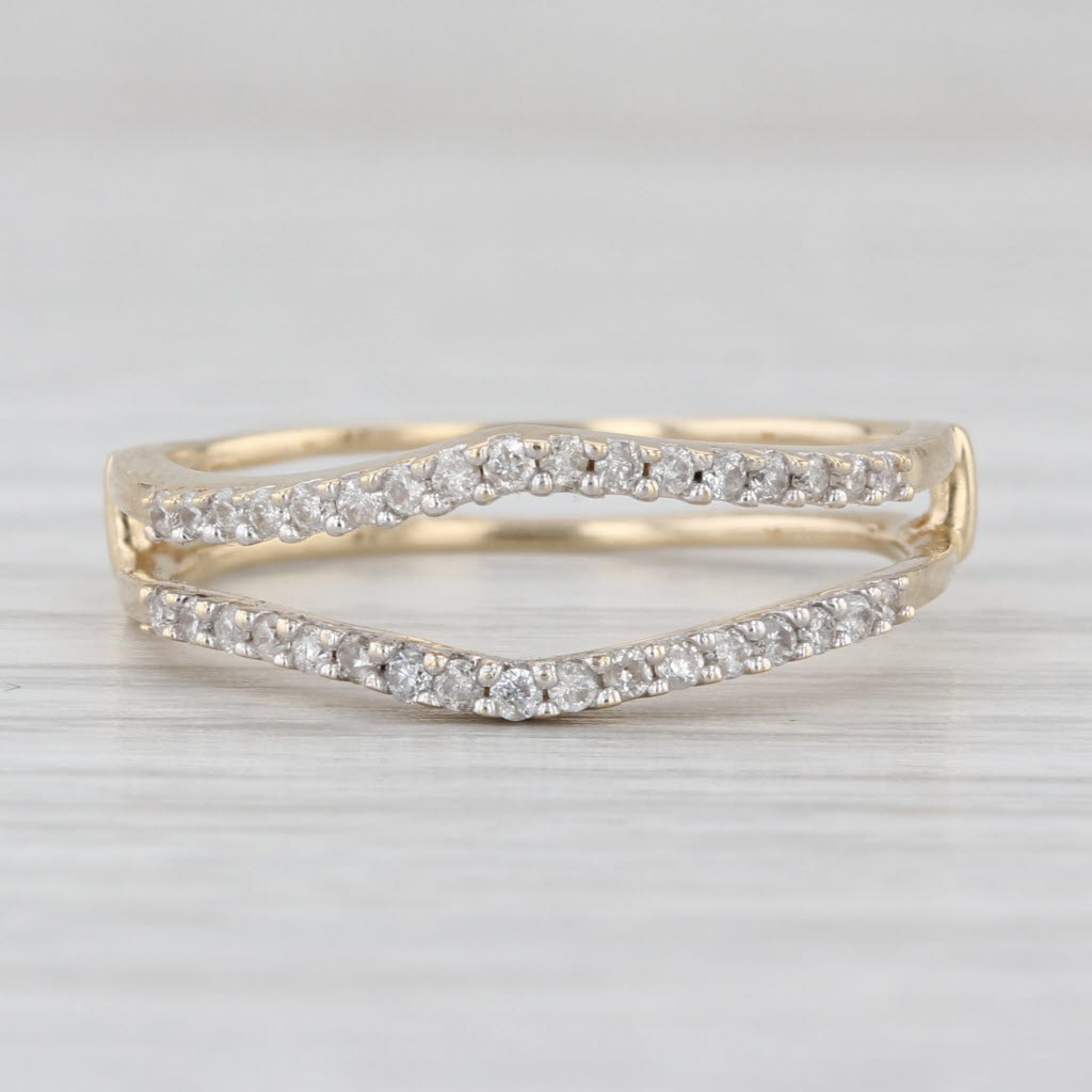0.22ctw Diamond Ring Guard Jacket Wedding Band 14k Yellow Gold Size 7.5