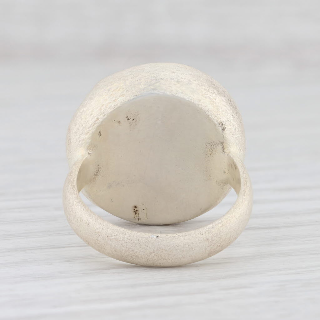 New Nina Wynn White Druzy Quartz Ring Sterling Silver Size 7.25 Statement