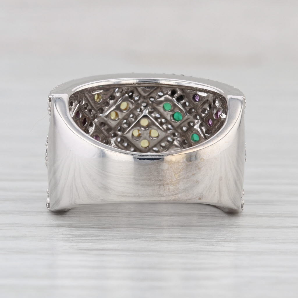 Le Vian 1.42ctw Diamond Sapphire Emerald Ring 14k White Gold Size 7 Cocktail