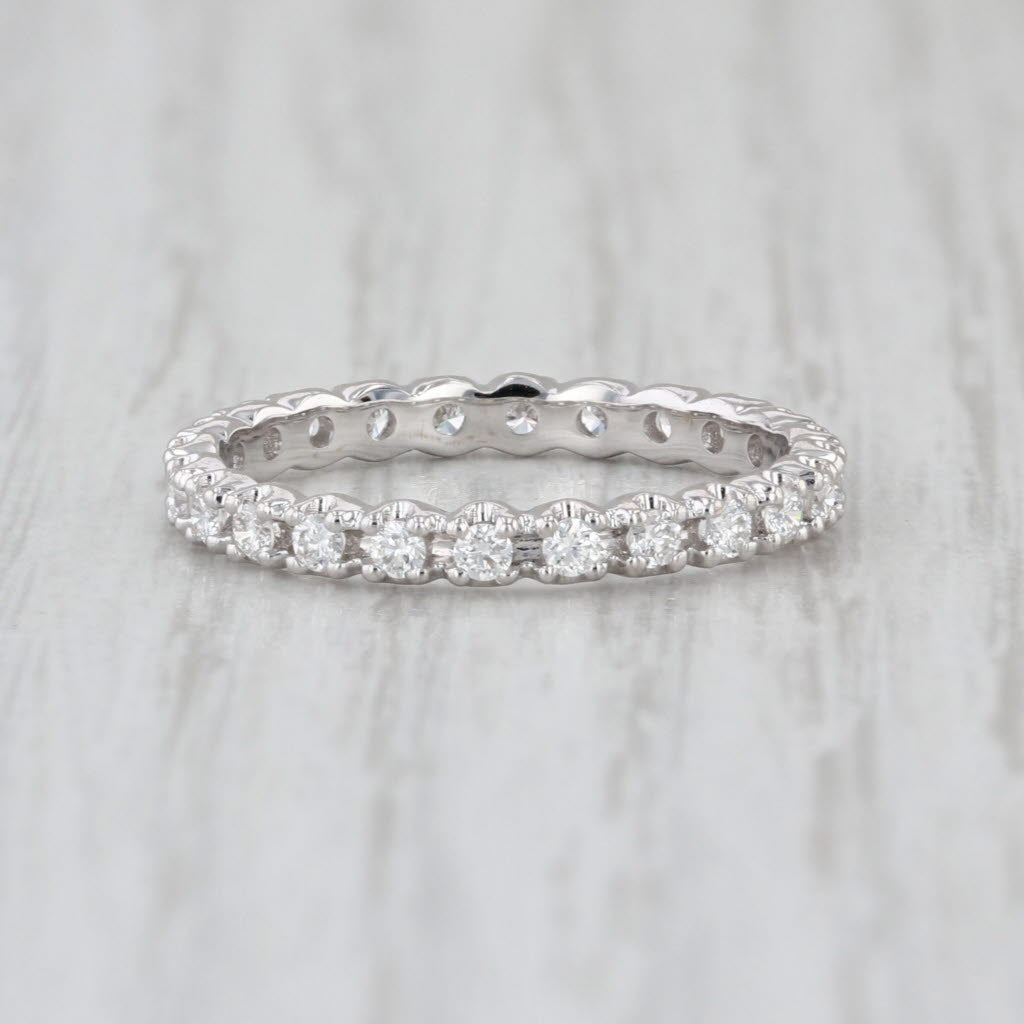 New 0.46ctw Diamond Eternity Ring 14k White Gold Size 6 Wedding Stackable Band