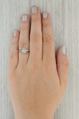 Tan 0.40ctw Diamond Princess Engagement Ring 10k White Gold Size 8.5 Bypass