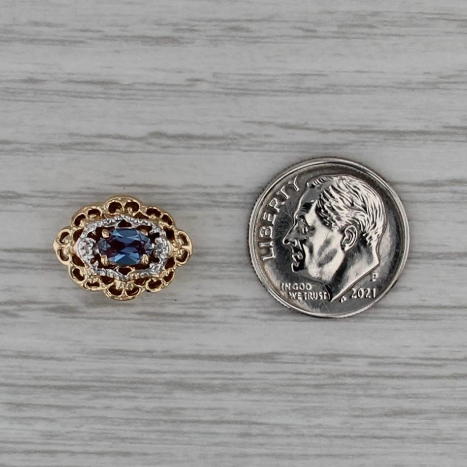 Richard Klein Lab Created Alexandrite Diamond Slide Bracelet Charm 14k Gold