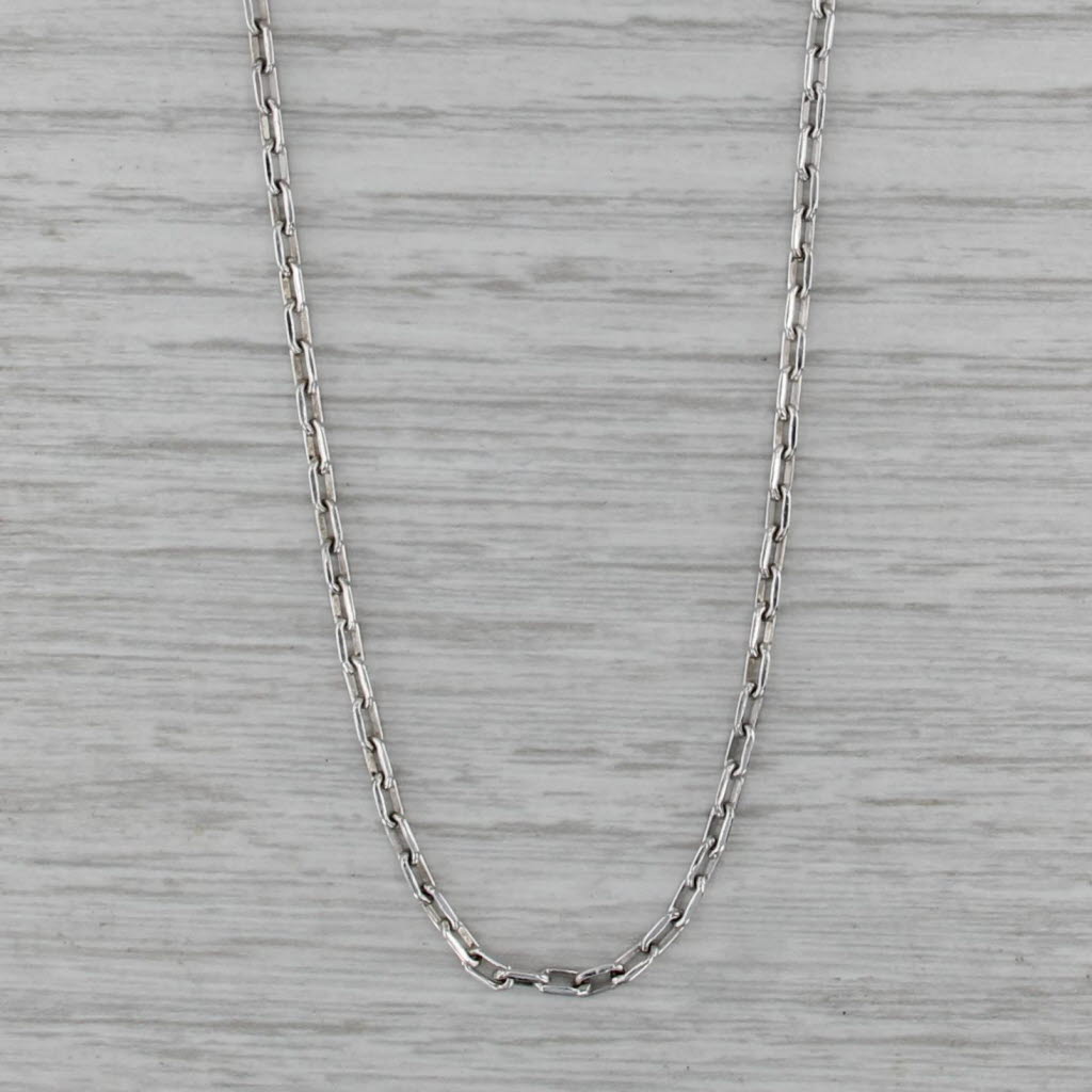 23.5" Elongated Cable Chain Necklace Sterling Silver 2.3mm