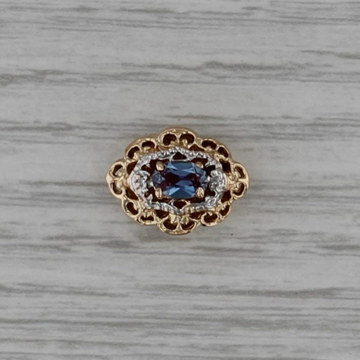 Richard Klein Lab Created Alexandrite Diamond Slide Bracelet Charm 14k Gold