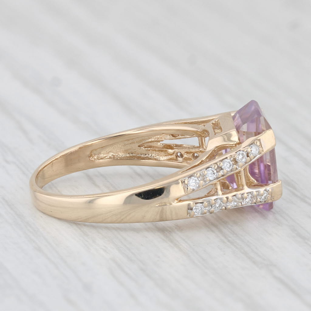 Light Gray 2.80ctw Purple Ametrine Diamond Ring 14k Yellow Gold Size 7