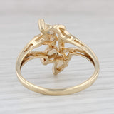 Light Gray Pear Opal Cluster Ring 10k Yellow Gold Size 9.25