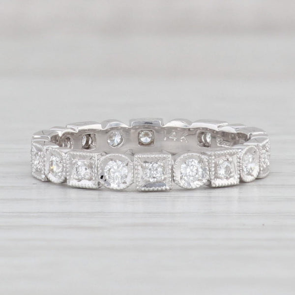Light Gray New 0.38ctw Diamond Eternity Ring 14k White Gold Wedding Band Stackable Size 6.5