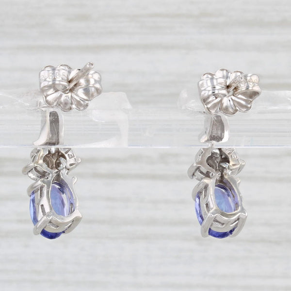 Light Gray Le Vian 1.20ctw Tanzanite Diamond Earrings 14k White Gold Pierced Studs