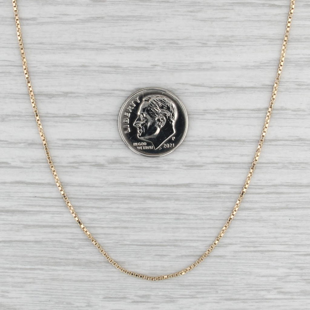 Box Chain Necklace 14k Yellow Gold 15.25" 1.1mm