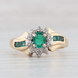Light Gray 0.53ctw Lab Created Emerald Diamond Halo Ring 10k Yellow Gold Size 6
