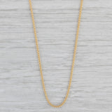 New Round Wheat Chain Necklace 14k Yellow Gold 16" 1mm