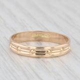 Vintage 18K Yellow Gold Etched Pattern Wedding Band Size 8.25 Ring
