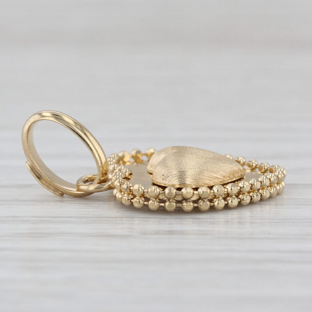 New Rayed Heart Pendant 18k Yellow Gold Small Drop