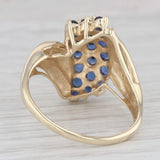 1.60tw Lab Created Blue Sapphire Cluster Ring 10k Yellow Gold Size 10 Bypass