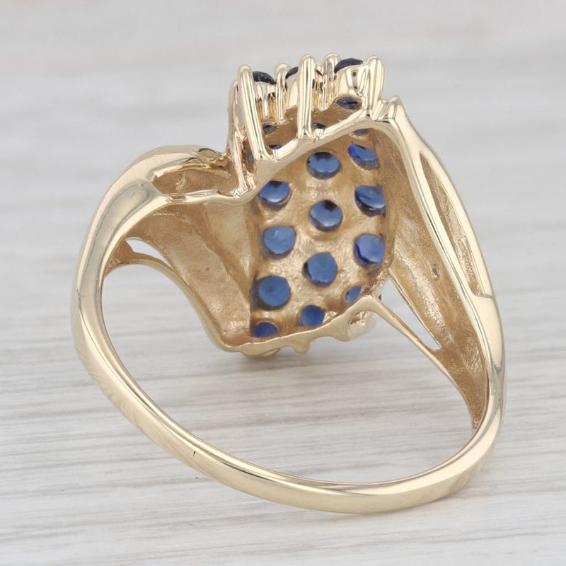 1.60tw Lab Created Blue Sapphire Cluster Ring 10k Yellow Gold Size 10 Bypass