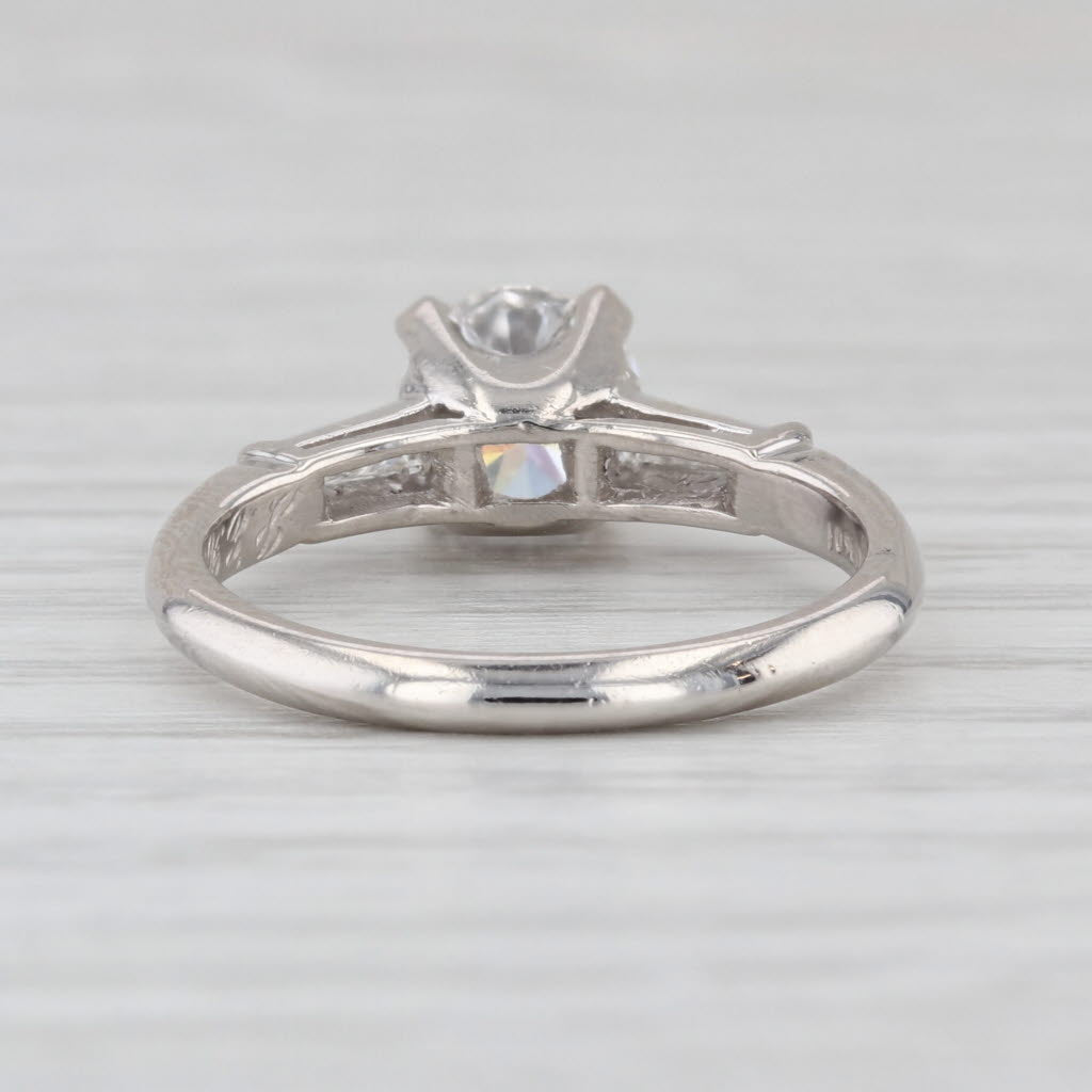 1.25ctw Lab Grown Diamond Engagement Ring Platinum Vintage Band New Diamond IGI