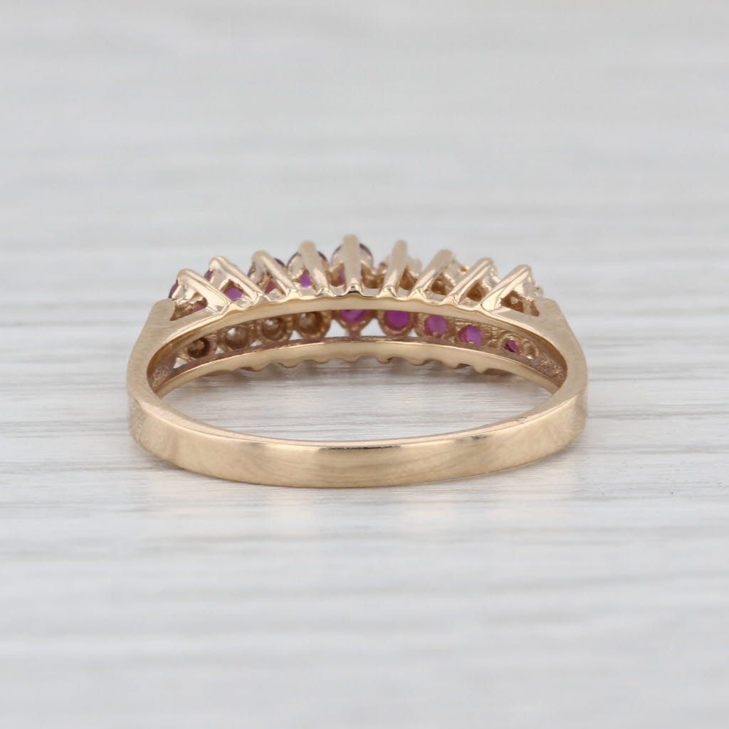 0.32ctw Ruby Diamond Ring 14k Yellow Gold Size 6.75 Stackable Tiered