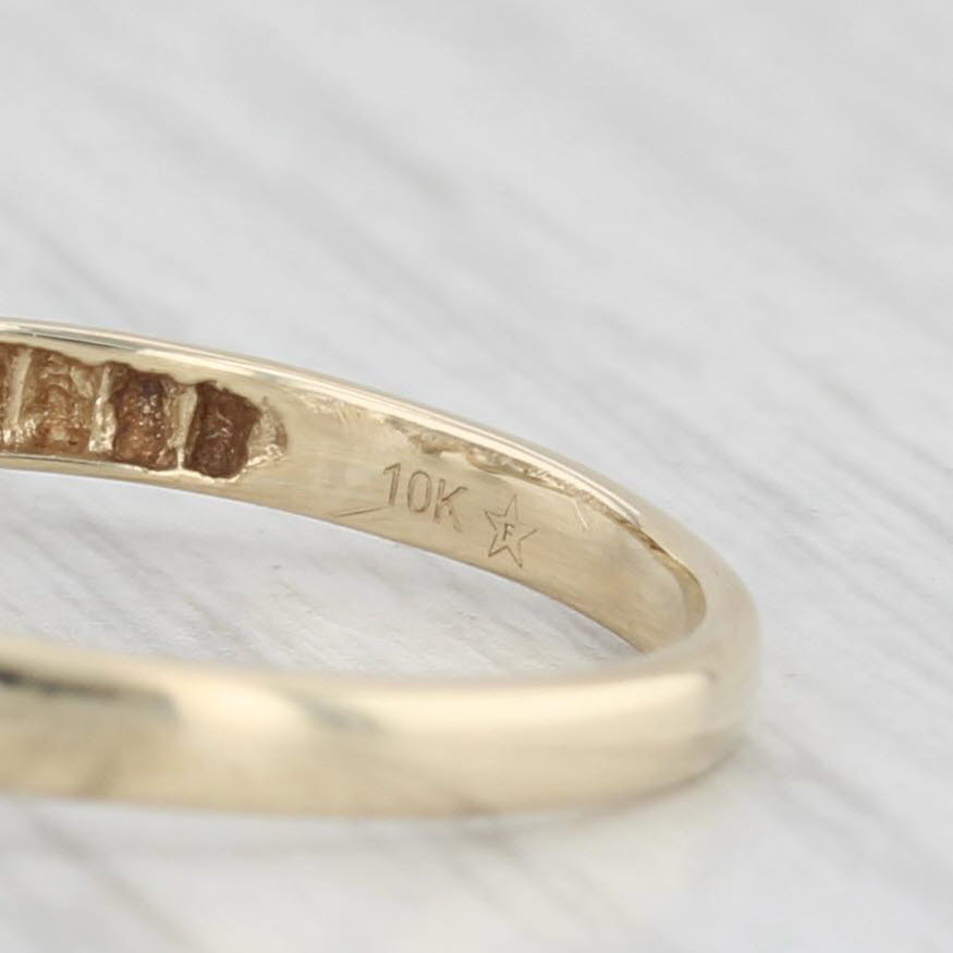 Light Gray Diamond Heart Ring 10k Yellow Gold Size 7.5 Stackable Band