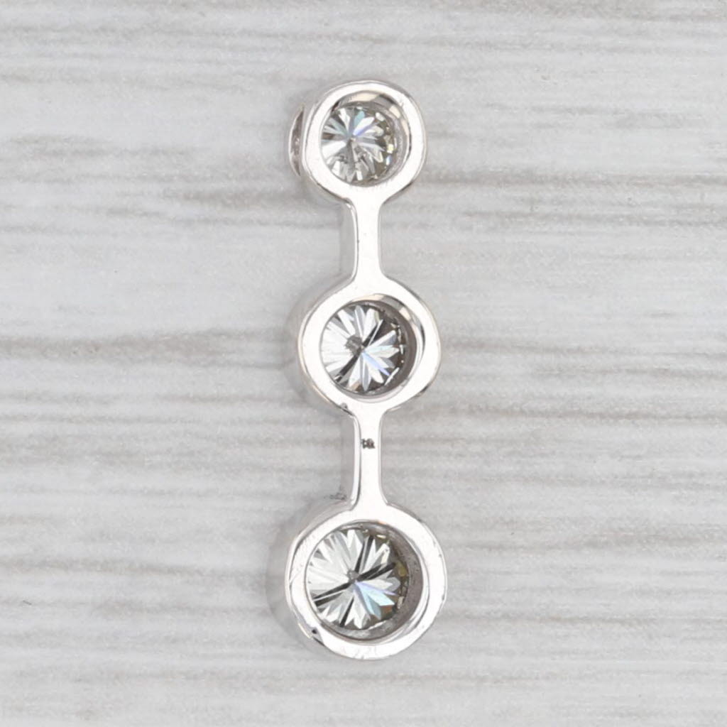 Light Gray 0.53ctw Diamond 3-Stone Journey Pendant 14k White Gold