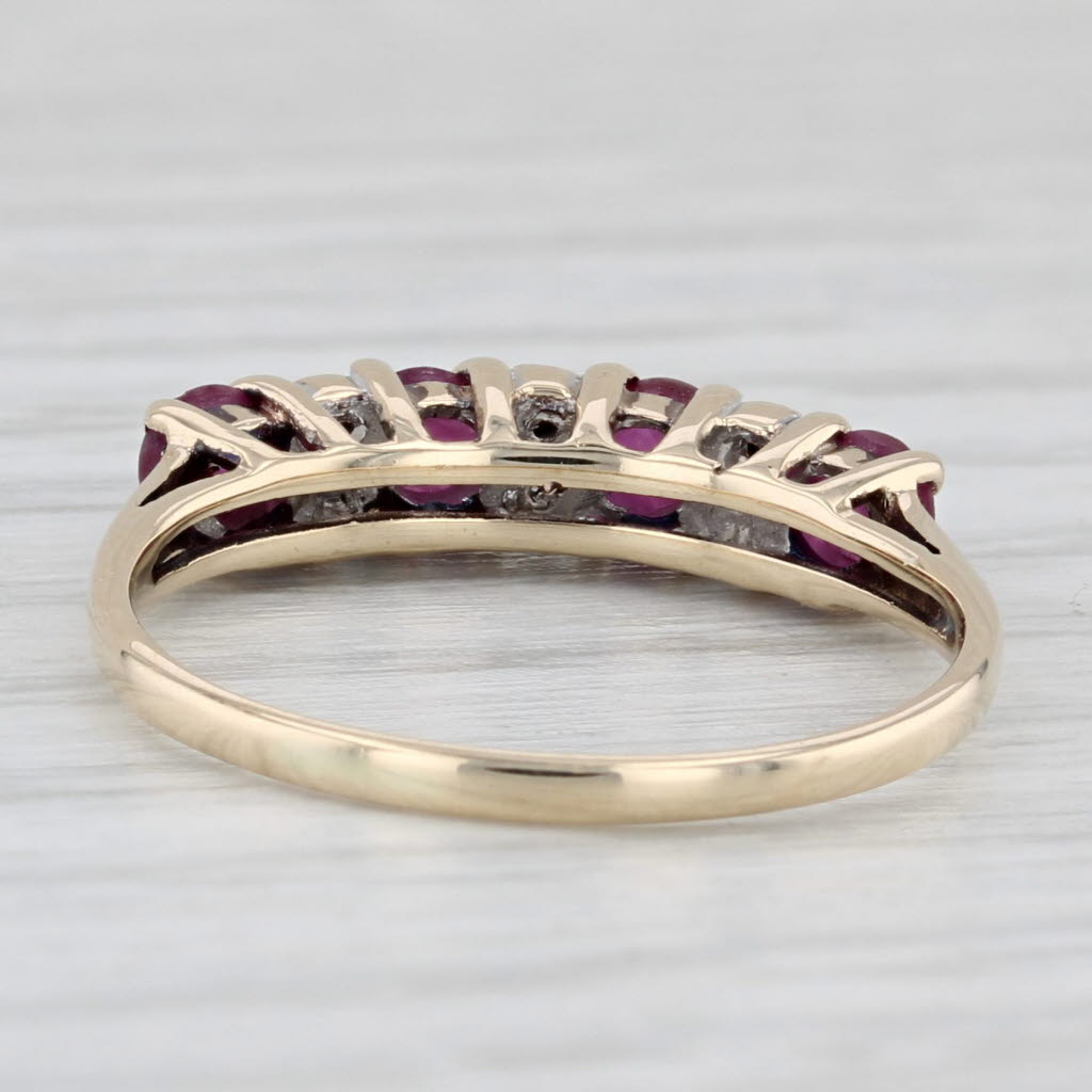 Light Gray 0.52ctw Ruby Diamond Ring 10k Yellow Gold Size 5.75 Stackable