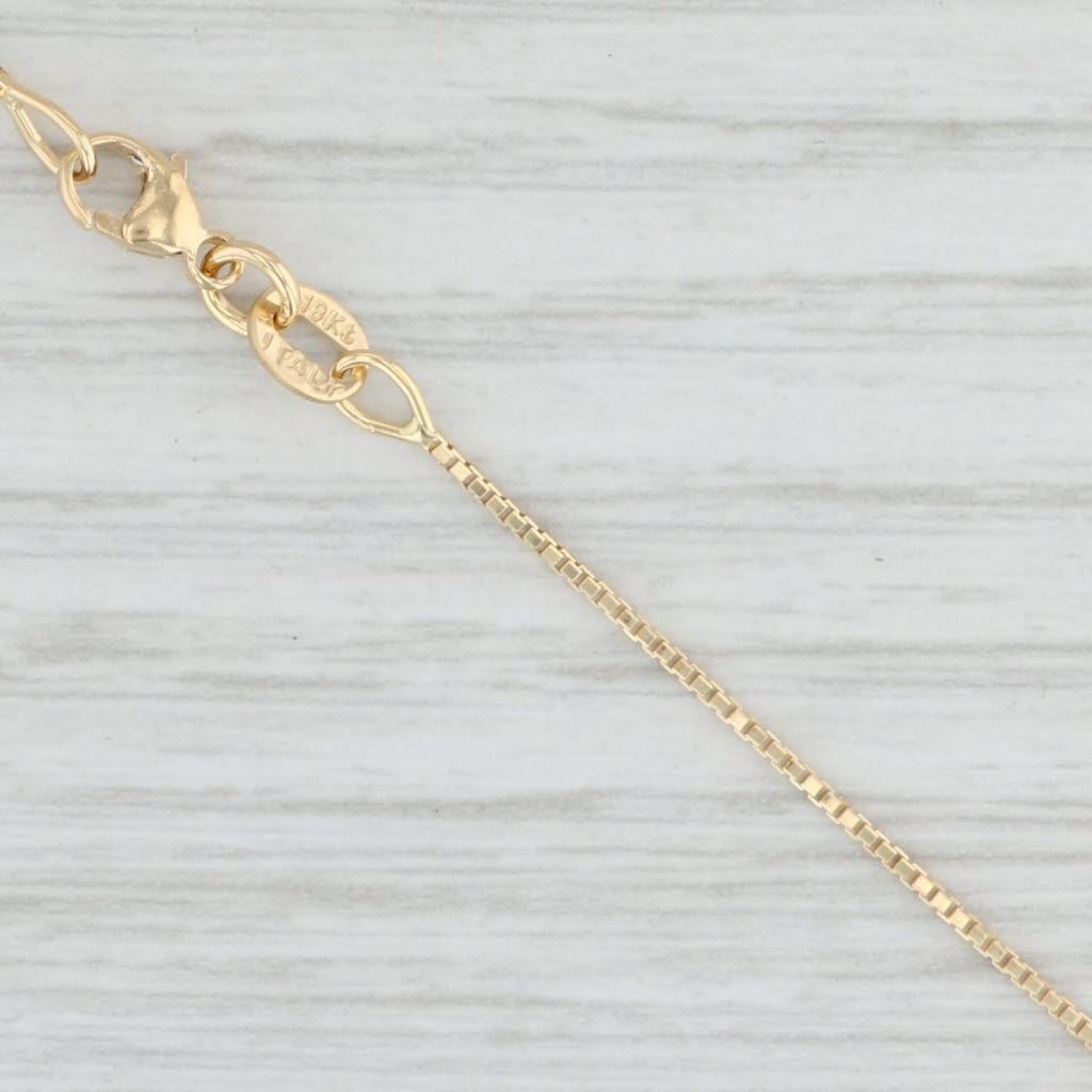 New Octava Box Chain Necklace 18k Yellow Gold 18" 0.7mm Italian