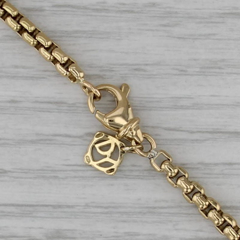 David Yurman Box Chain Necklace 18k Gold Tag 16" 3.7mm
