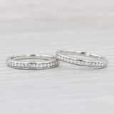 Light Gray 0.45ctw Diamond Rings Set of 2 14k White Gold Size 7 Wedding Bands