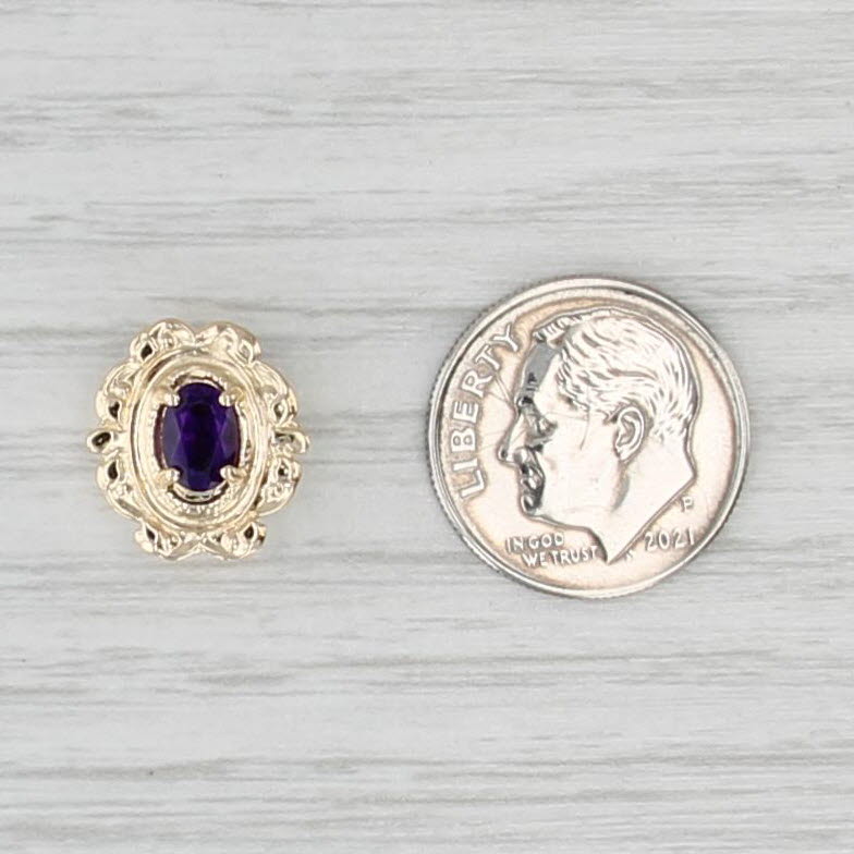 0.40ct Amethyst Slide Bracelet Charm 14k Gold Vintage Richard Glatter