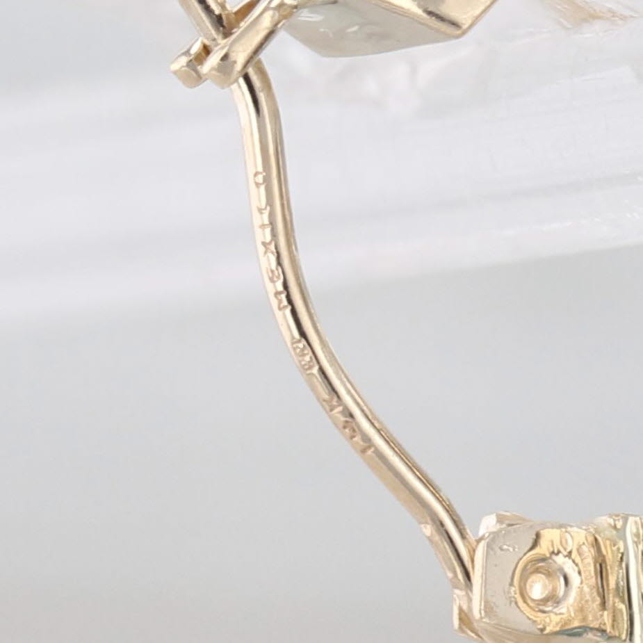 3.30ctw Blue Topaz Hoop Huggie Earrings 14k Yellow Gold Snap Top Round Hoops