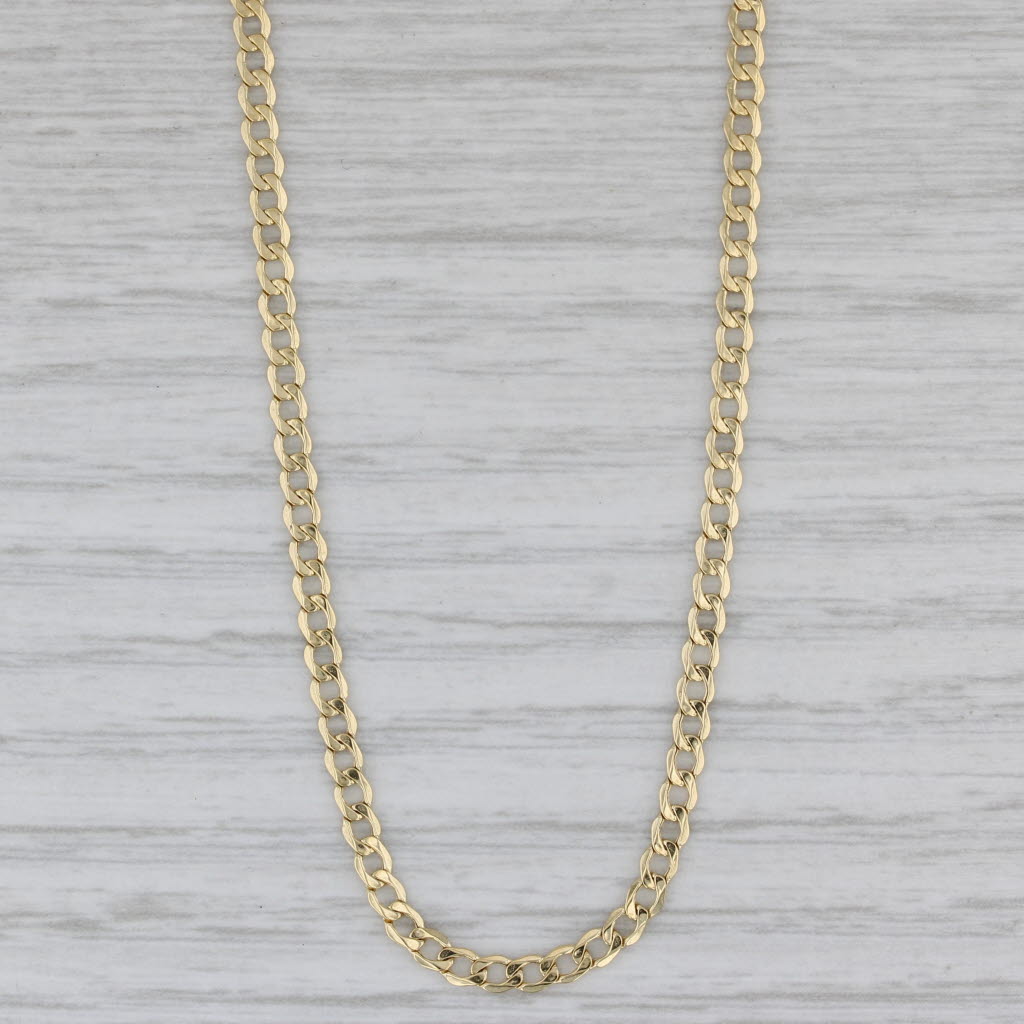 Gray 17.75" 2.5mm Curb Chain Necklace 14k Yellow Gold