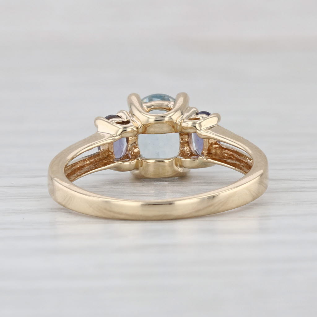 1.42ctw Aquamarine Iolite Ring 14k Yellow Gold Size 7