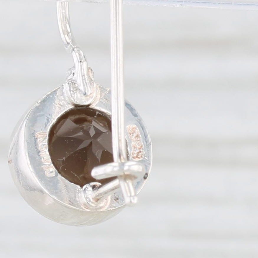 Light Gray 3.50ctw Smoky Quartz Drop Earrings Sterling Silver Hook Posts