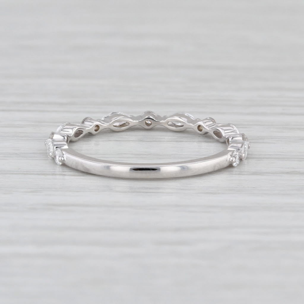 New 0.43ctw Lab Grown Diamond Wedding Band 14k White Gold Stackable Ring Sz 6.75