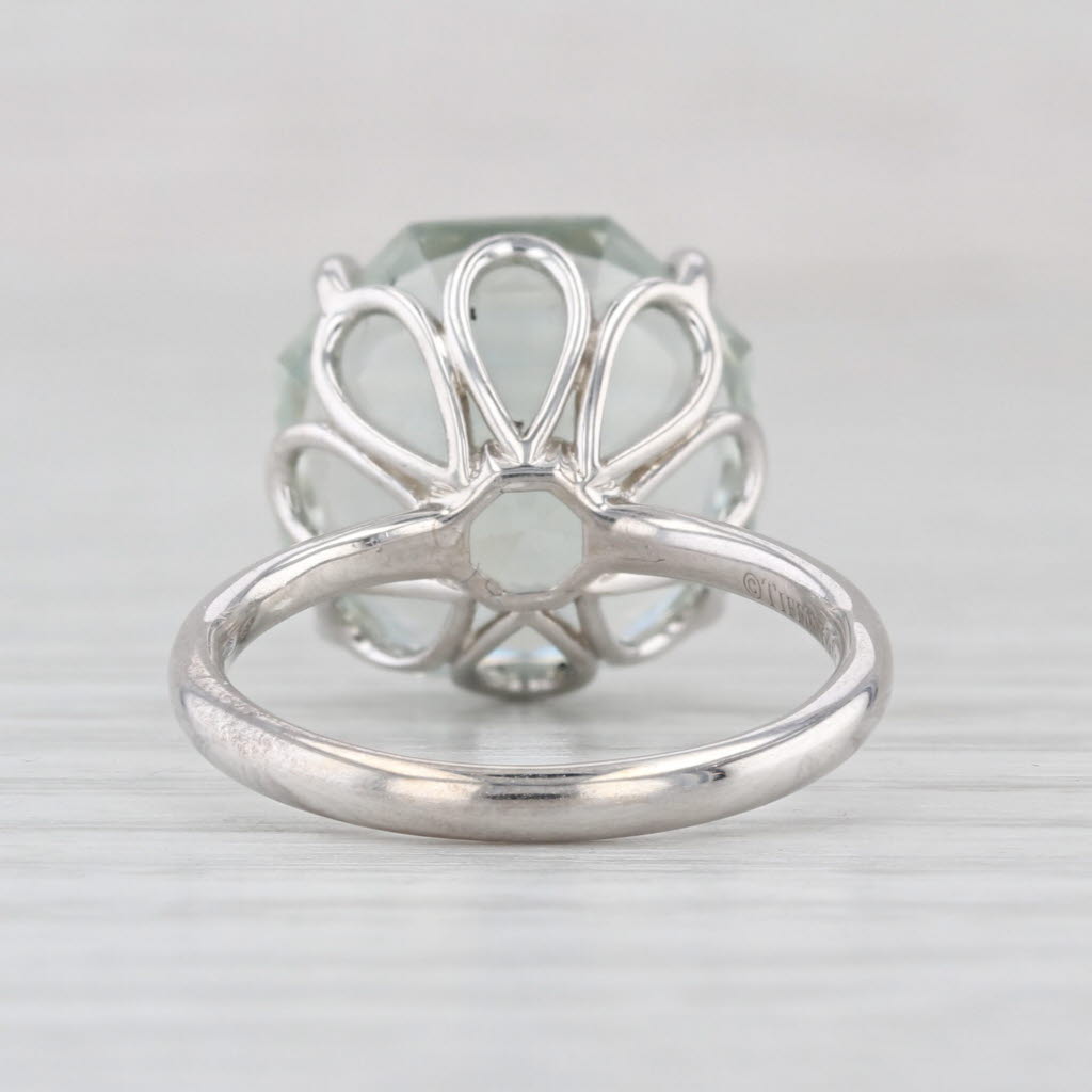 Tiffany Prasiolite Green Amethyst Ring w/ Box Sterling Silver Size 5.25