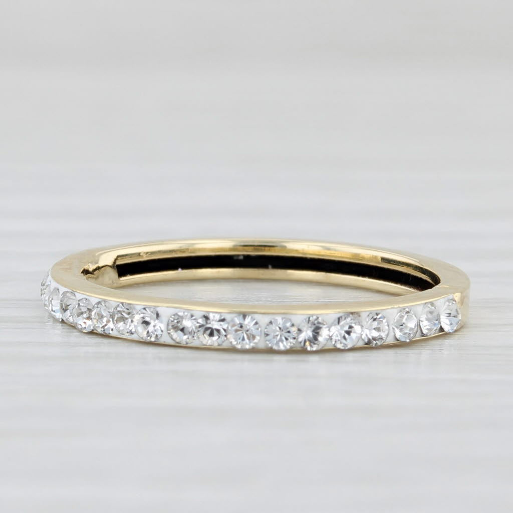 Light Gray New Cubic Zirconia Wedding Band 14k Yellow Gold Stackable Ring Size 6