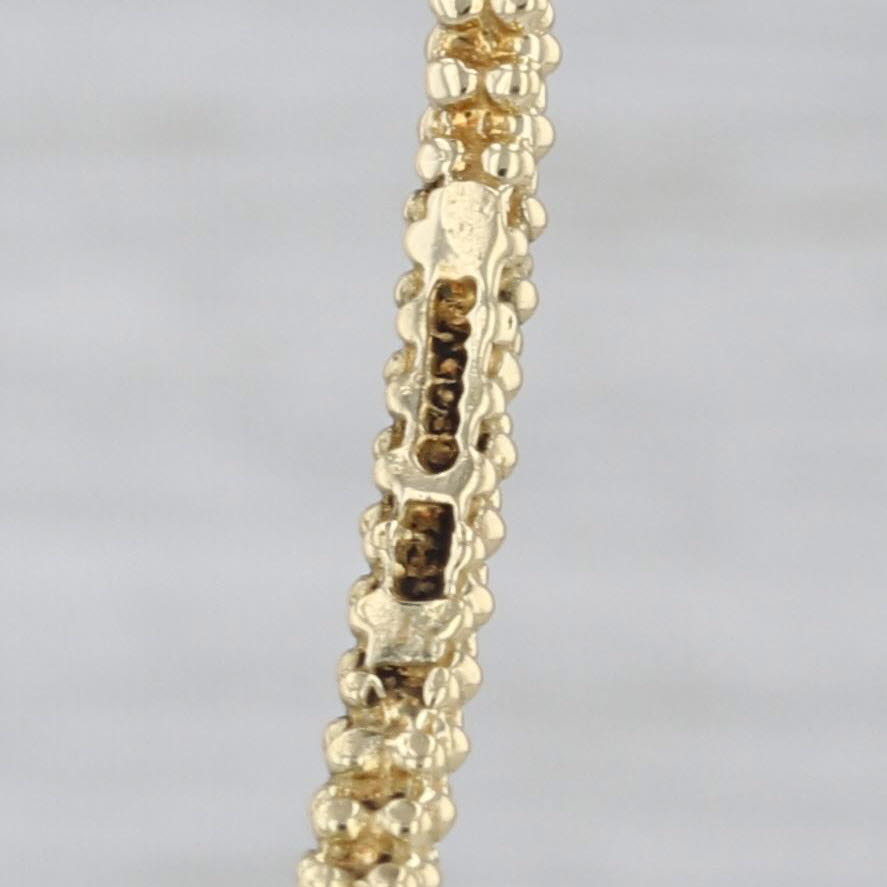 Large Bead Hoop Earrings 18k Yellow Gold 54.8 x 2.4mm Stick Posts