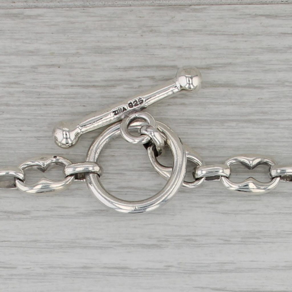 Anchor Mariner Chain Necklace Sterling Silver 16.5" 9.1mm Toggle Clasp Zina