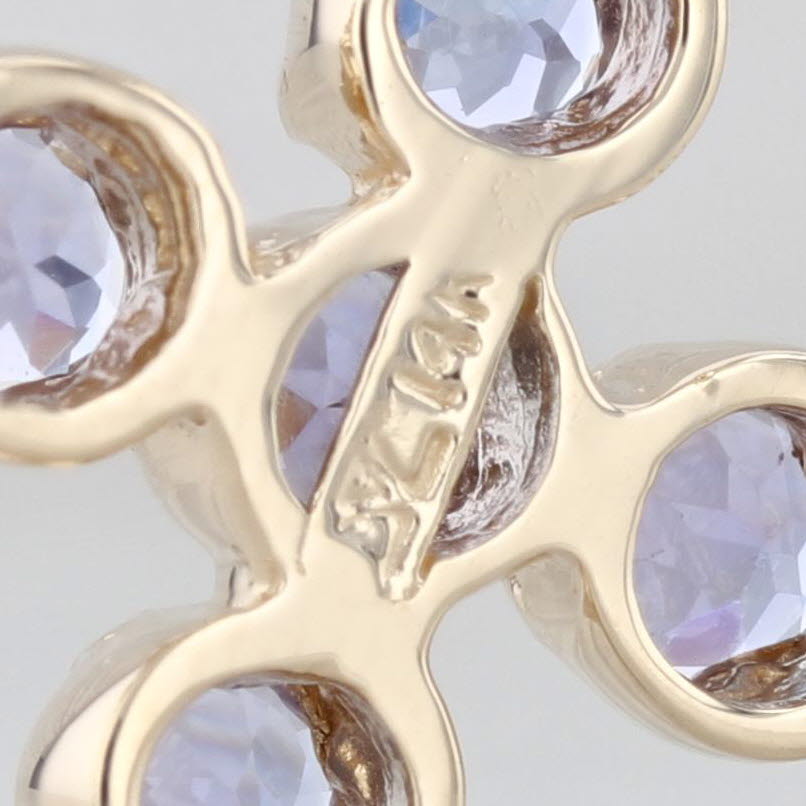 2.20ctw Tanzanite Cross Pendant 14k Yellow Gold Large Statement