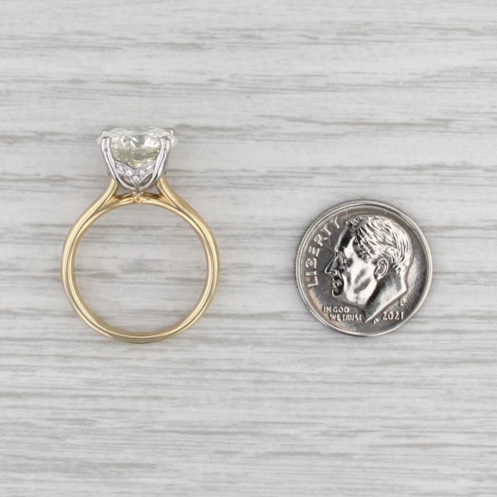 New GIA Round Diamond Solitaire Engagement Ring 18k Gold Platinum Size 6.5