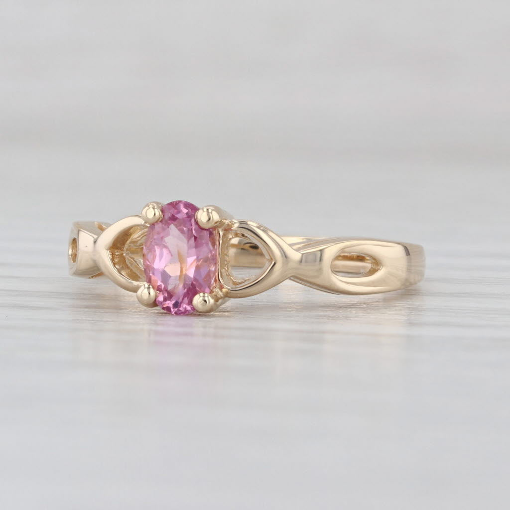 0.60ct Oval Pink Spinel Solitaire Ring 14k Yellow Gold Size 6.75