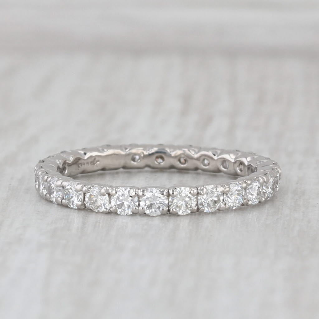 Spark 0.98ctw Diamond Eternity Band Ring Platinum Size 5.5 Wedding Anniversary