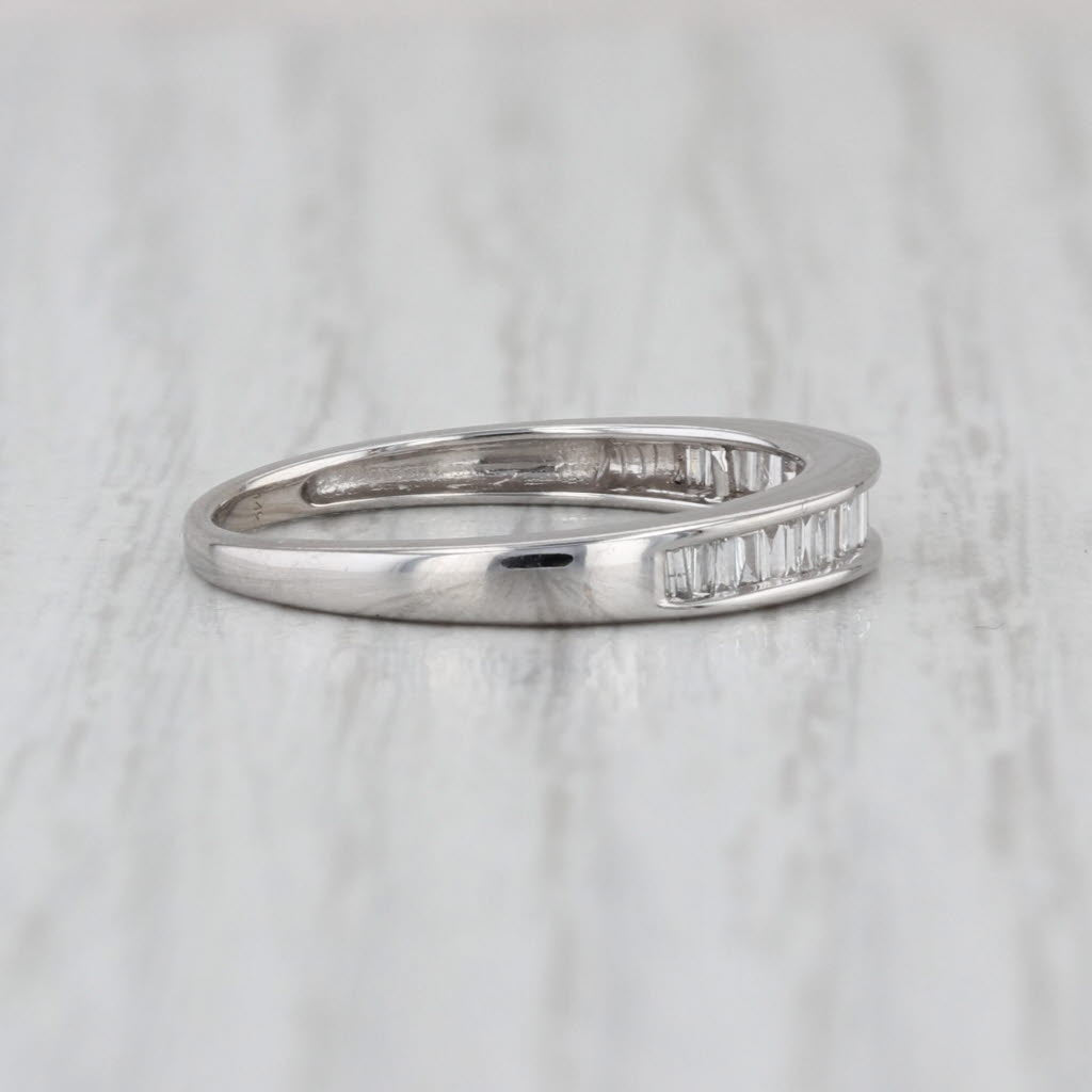 0.23ctw Diamond Wedding Band 14k White Gold Stackable Anniversary Ring Size 6.5