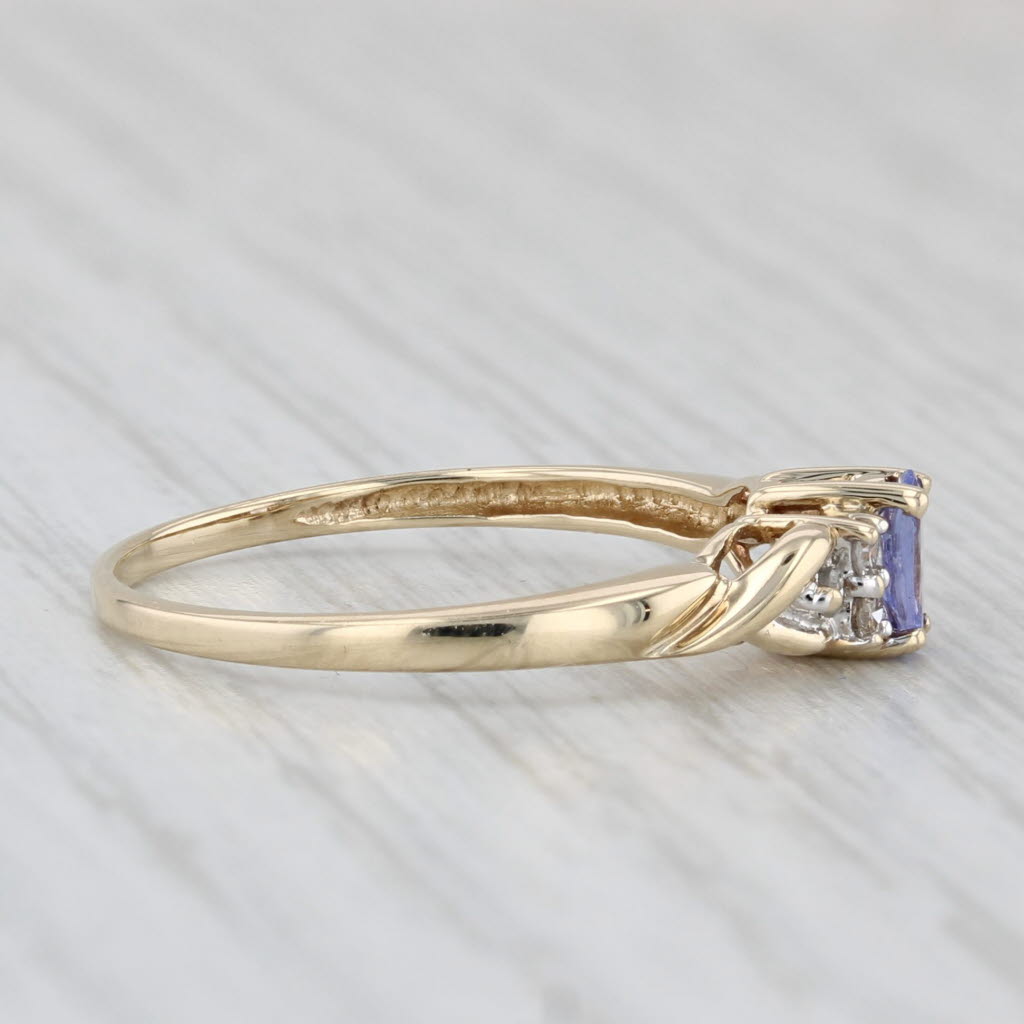 Light Gray 0.21ctw Tanzanite Diamond Ring 14k Yellow Gold Size 9.5