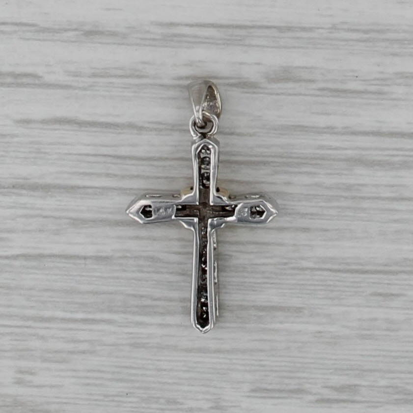 0.25ctw Diamond Knot Cross Pendant 14k White Yellow Gold