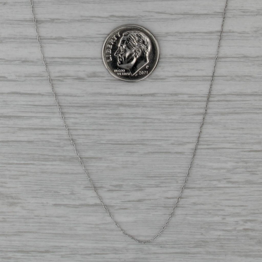 16.75" 0.7mm Fine Rope Chain Necklace 14k White Gold