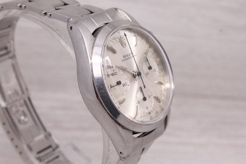 Vintage 1966 Rolex Chronograph 6238 Pre Daytona Mens 36mm Steel Watch ORIGINAL