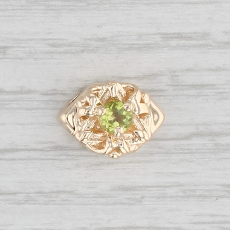 Light Gray Vintage Richard Klein 0.40ct Peridot Slide Charm 14k Gold August Birthstone